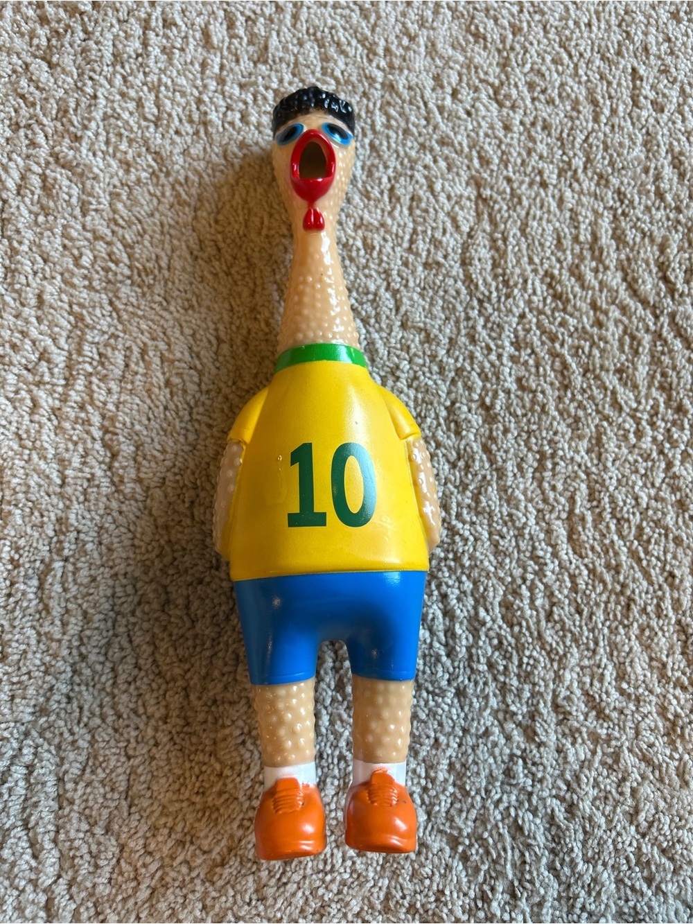 🇧🇷 Brazil Jersey #10 Soccer Screaming Rubber Chicken Squeak Toy